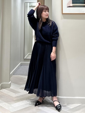 「クルーネックニット」｜tsukaさん（レディース・155cm）の秋コーディネート