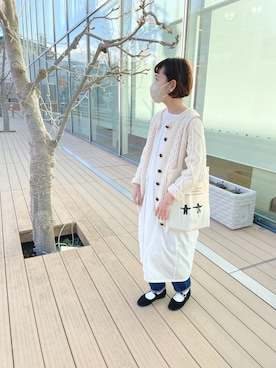 「アイテム（ワンピース/ドレス）」を使った、とんとんさん（レディース・160cm）の冬コーディネート