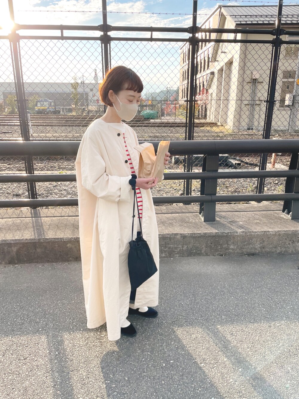 OUTIL コットン 比翼 ノーカラーコート｜レディース 