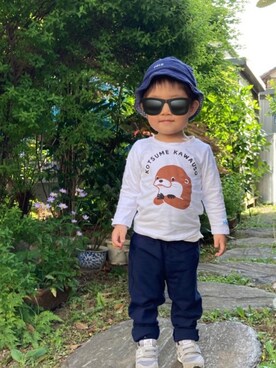 「POLO（ポロ）のアイテム（帽子）」を使った、chiyori421さん（キッズ・70cm）の春コーディネート