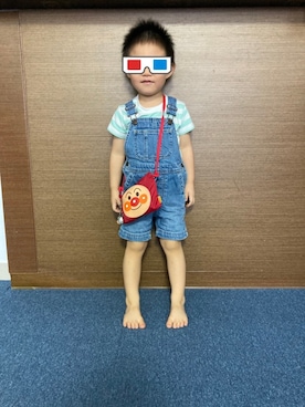 「GAP（ギャップ）のアイテム（サロペット/オーバーオール）」を使った、chiyori421さん（キッズ・90cm）の夏コーディネート