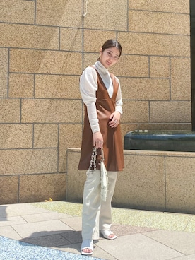「STUDIOUS（ステュディオス）のアイテム（サンダル）」を使った、ebiyuki0830さん（レディース・164cm）の夏コーディネート