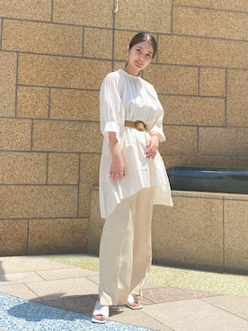 「STUDIOUS（ステュディオス）のアイテム（サンダル）」を使った、ebiyuki0830さん（レディース・164cm）の夏コーディネート
