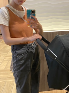 「アイテム（アンサンブル、オレンジ系）」を使った、honokaさん（レディース・161cm）の夏コーディネート
