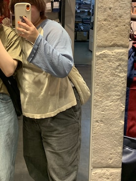 「GU（ジーユー）のアイテム（パンツ、グレー系）」を使った、nontaさん（レディース・158cm）の夏コーディネート