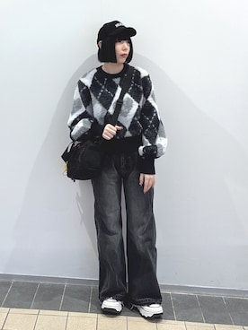 「アイテム（キーホルダー）」を使った、MOMOさん（レディース・150cm）の冬コーディネート