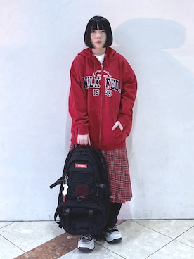 「アイテム（キーホルダー）」を使った、MOMOさん（レディース・150cm）の冬コーディネート