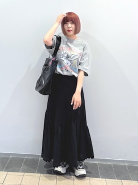 「アイテム（財布/小物、グリーン系）」を使った、MOMOさん（レディース・150cm）の夏コーディネート