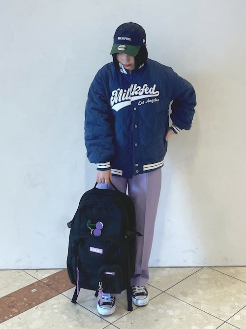 セール】LOGO PATCH QUILTED JACKET（スタジャン）｜MILKFED