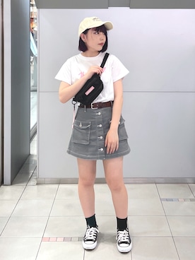 「キュロット」｜「アイテム（ブラウン系）」を使った、MOMOさん（レディース・150cm）の夏コーディネート