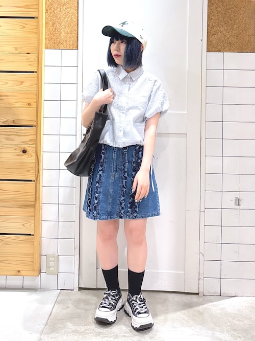 MILKFED. ブラウス シャツ STRIPED PUFF SLEEVE SHIRTS