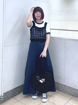 「MILKFED.（ミルクフェド）のアイテム」を使った、MOMOさん（レディース・150cm）の夏コーディネート