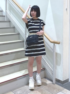 「MILKFED.」｜「アイテム（チュニック）」を使った、MOMOさん（レディース・150cm）の夏コーディネート