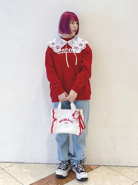 「アイテム（キーホルダー）」を使った、MOMOさん（レディース・150cm）の秋コーディネート