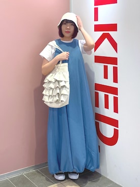 「MILKFED.」｜「アイテム（ワンピース/ドレス）」を使った、MOMOさん（レディース・150cm）の夏コーディネート
