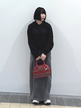 「アイテム（キーホルダー）」を使った、MOMOさん（レディース・150cm）の秋コーディネート