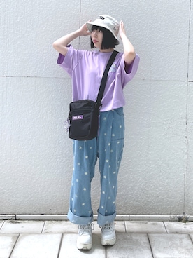 「フラワーパンツ」｜MOMOさん（レディース・150cm）の夏コーディネート