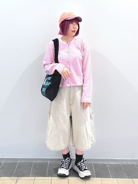 「アイテム（キーホルダー）」を使った、MOMOさん（レディース・150cm）の秋コーディネート