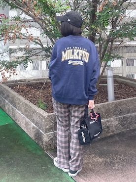 「MILKFED.」｜「アイテム（アクセサリー）」を使った、MOMOさん（レディース・150cm）の冬コーディネート