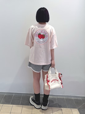 「MILKFED.」｜MOMOさん（レディース・150cm）の夏コーディネート