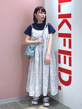 「MILKFED.」｜「アイテム（ワンピース/ドレス）」を使った、MOMOさん（レディース・150cm）の春コーディネート