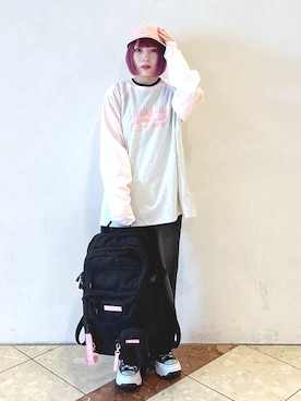 「アイテム（キーホルダー）」を使った、MOMOさん（レディース・150cm）の秋コーディネート