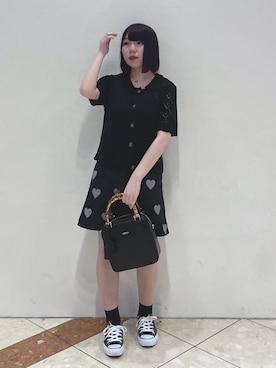 「MILKFED.」｜「アイテム（アクセサリー）」を使った、MOMOさん（レディース・150cm）の春コーディネート