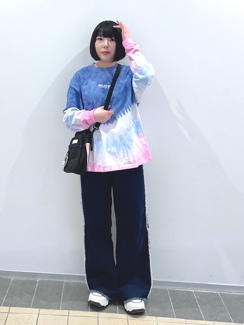 TIE DYED JAGGED PATTERN L/S TEE（Tシャツ/カットソー