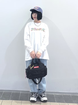 「アイテム（キーホルダー）」を使った、MOMOさん（レディース・150cm）の秋コーディネート