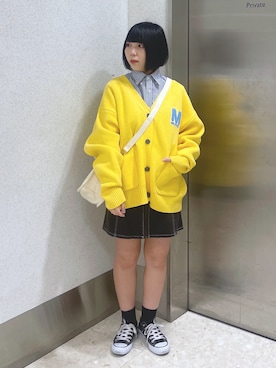 「ロゴシャツ」｜MOMOさん（レディース・150cm）の秋コーディネート