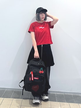 「アイテム（バックパック/リュック）」を使った、MOMOさん（レディース・150cm）の夏コーディネート