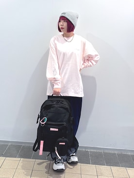 「アイテム（キーホルダー）」を使った、MOMOさん（レディース・150cm）の秋コーディネート