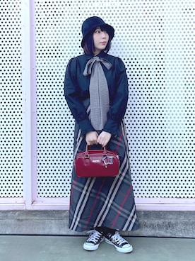 「もこもこハット」｜MOMOさん（レディース・150cm）の秋コーディネート