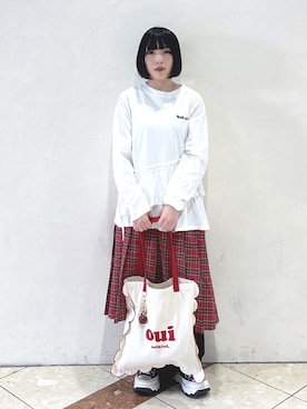 「トートバッグ」｜「アイテム（財布/小物）」を使った、MOMOさん（レディース・150cm）の冬コーディネート