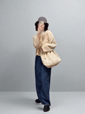 「Crisp（クリスプ）のアイテム（デニムパンツ）」を使った、りせさん（レディース・157cm）の秋コーディネート