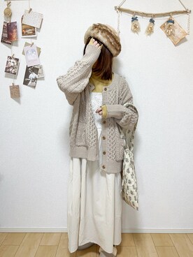 「Crisp（クリスプ）のアイテム（ニット/セーター）」を使った、りせさん（レディース・157cm）の冬コーディネート