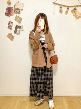「callautia（カラウティア）のアイテム（ジャケット/アウター）」を使った、りせさん（レディース・157cm）の秋コーディネート