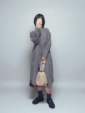 「アイテム（シャツワンピース）」を使った、りせさん（レディース・157cm）の秋コーディネート