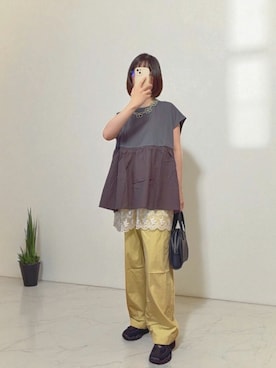 「アイテム（カーゴパンツ）」を使った、りせさん（レディース・157cm）の夏コーディネート