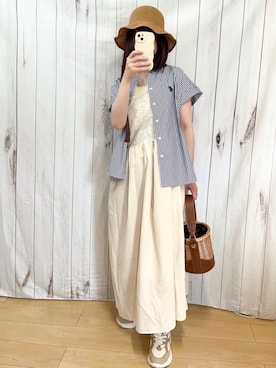 「Crisp（クリスプ）のアイテム（ワンピース/ドレス）」を使った、りせさん（レディース・157cm）の夏コーディネート
