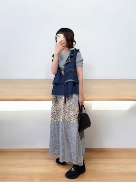 「Samansa Mos2（サマンサ モスモス）のアイテム（スカート）」を使った、りせさん（レディース・157cm）の春コーディネート