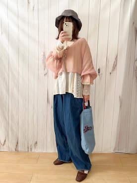 「Crisp（クリスプ）のアイテム（デニムパンツ）」を使った、りせさん（レディース・157cm）の夏コーディネート