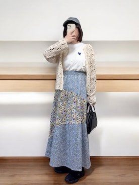 「Samansa Mos2（サマンサ モスモス）のアイテム（スカート）」を使った、りせさん（レディース・157cm）の春コーディネート