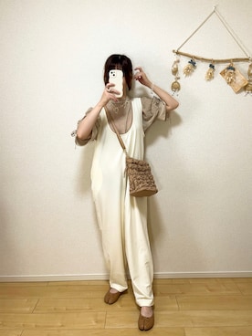 「ap retro（アプレトロ）のアイテム（オールインワン・サロペット）」を使った、りせさん（レディース・157cm）の夏コーディネート
