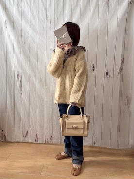 「Crisp（クリスプ）のアイテム（デニムパンツ）」を使った、りせさん（レディース・157cm）の秋コーディネート