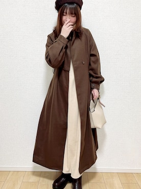 「JUNOAH（ジュノア）のアイテム（その他アウター）」を使った、りせさん（レディース・157cm）の冬コーディネート