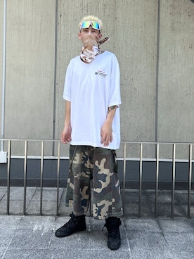 「XLARGE（エクストララージ）のWASHED SHORT PANTS（その他パンツ、その他）」を使った、TIGERさん（メンズ・174cm）の夏コーディネート