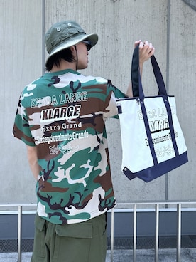 「XLARGE（エクストララージ）のMULTI LOGO CAMO S/S TEE（Tシャツ/カットソー、その他）」を使った、TIGERさん（メンズ・174cm）の夏コーディネート