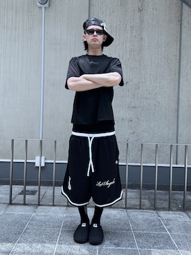 「XLARGE（エクストララージ）のCLASSIC BASKETBALL SHORT PANTS（その他パンツ、ブラック系）」を使った、TIGERさん（メンズ・174cm）の夏コーディネート