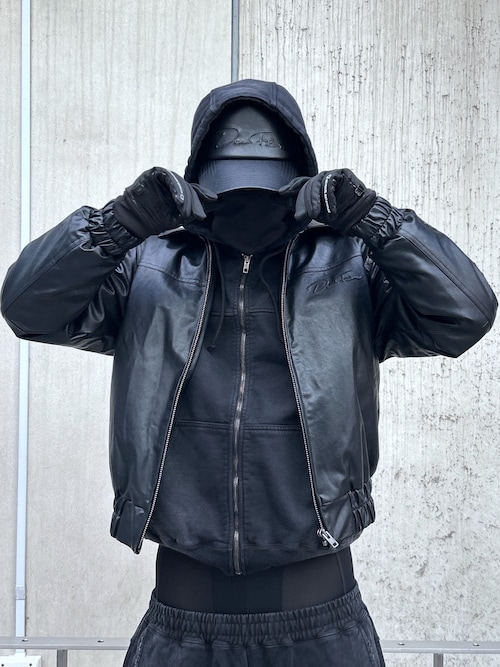★エックスラージ★レザージャケット★オーバーサイズ★フェイクレザー★ブラック★黒 X-girl（エックスガール）の「FAUX LEATHER OVERSIZED JACKET